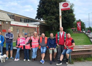 Enough Is Enough On Bury New Road as Royal Mail and BT Workers Strike